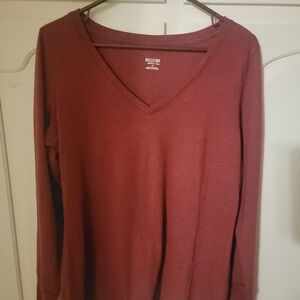 Mossimo Supply Co. Maroon Long Sleeve Tee